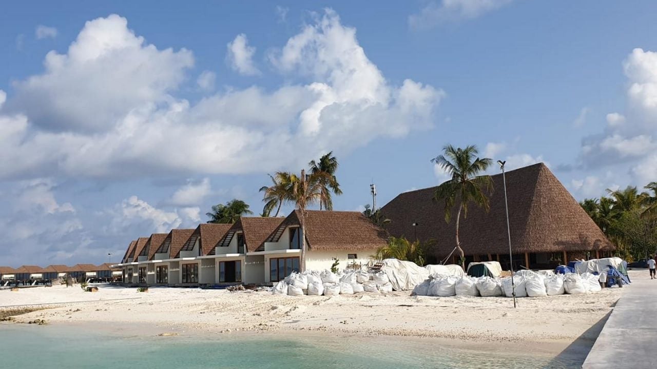 Aarah Veli, Maldives beach villas and restaurant. Thatching provided by Africa Roofing